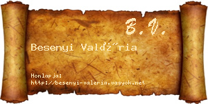 Besenyi Valéria névjegykártya
